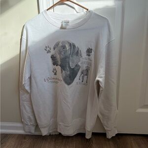 Fruit of the Loom White Dog Graphic Sweatshirt